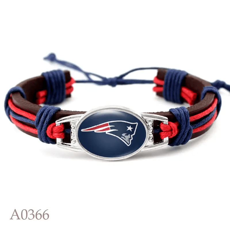 New England Patriots Leather Bracelet