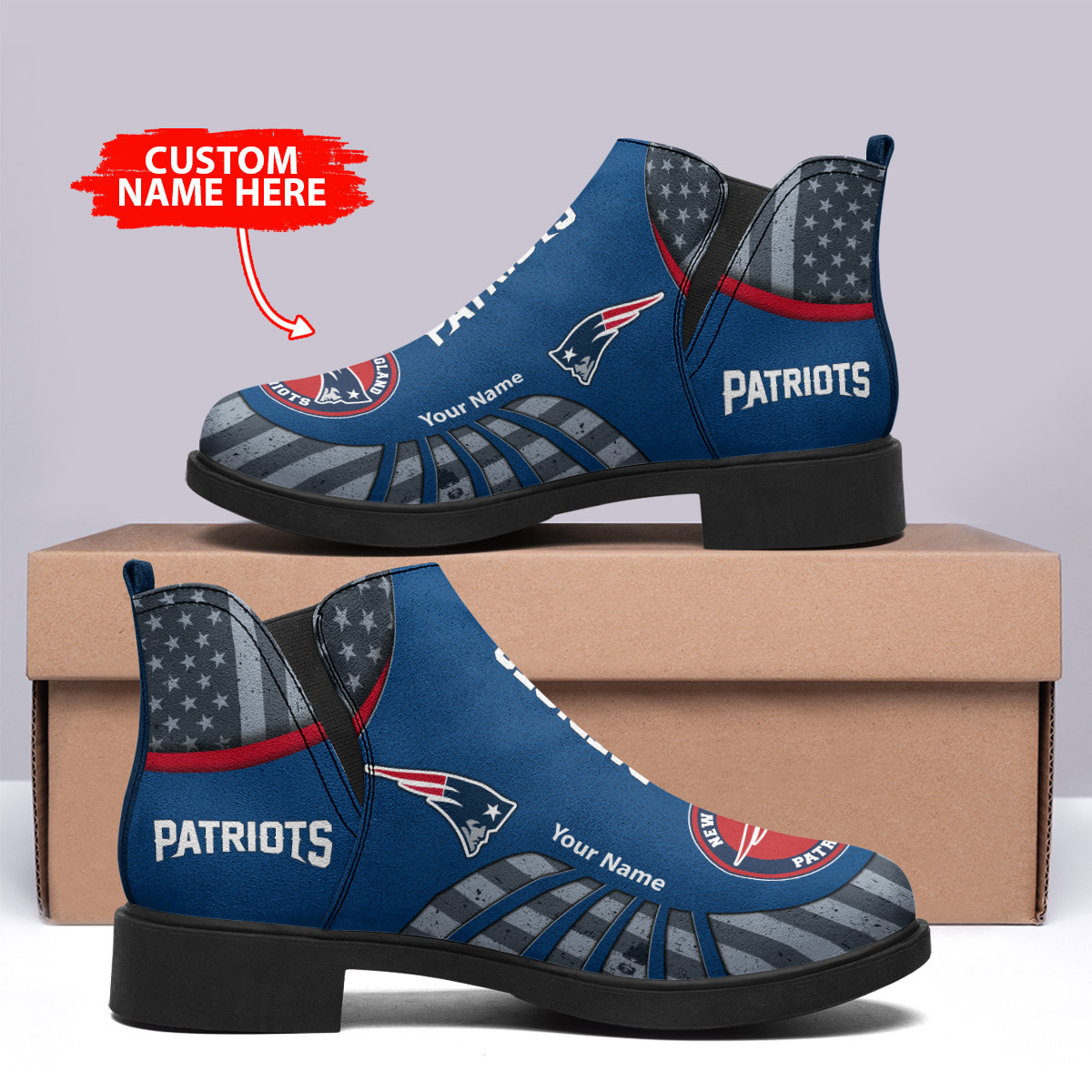New England Patriots Personalized Comfort & Fashion Short Boots