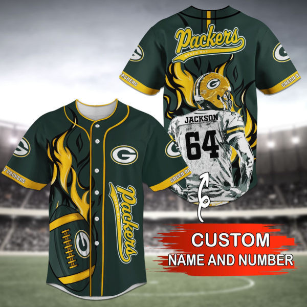 Green Bay Packers Personalized Baseball Jersey