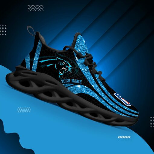 Carolina Panthers Personalized Yezy Running Sneakers