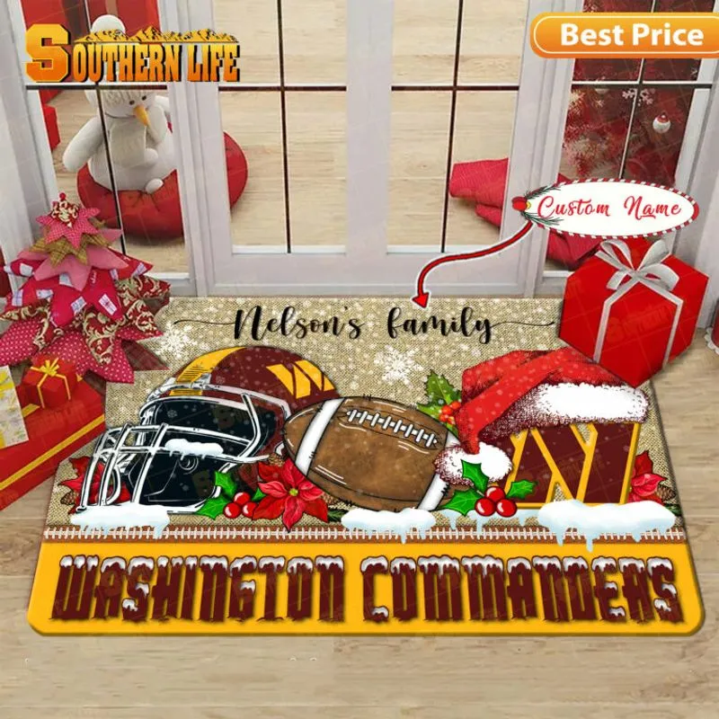 Washington Commanders Christmas Doormat