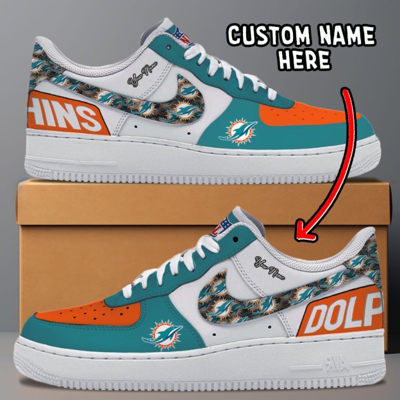 Miami Dolphins Personalized AF1-1 Shoes