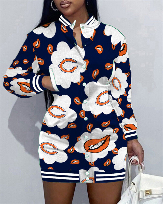 Chicago Bears Women Button Down Jacket Dress