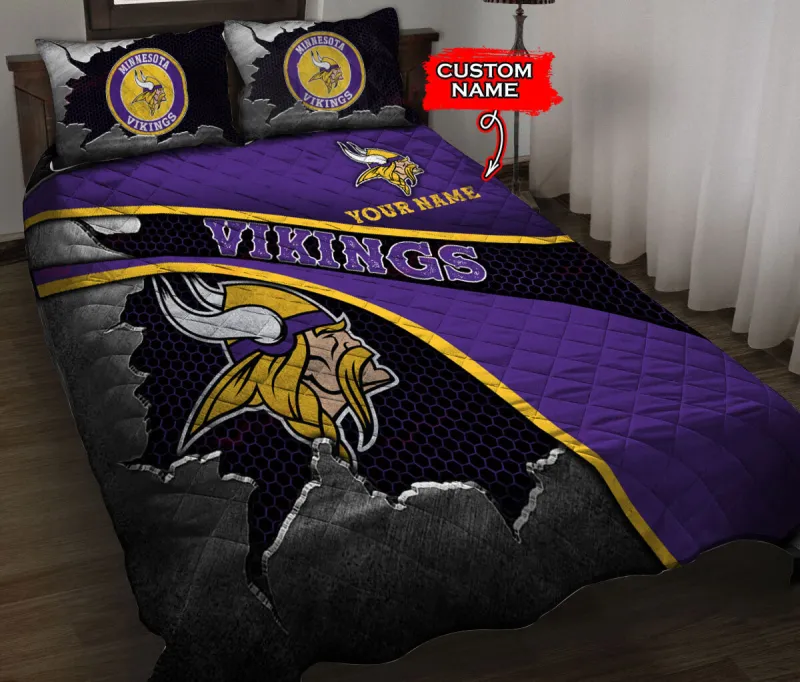 Minnesota Vikings Personalized Quilt Set
