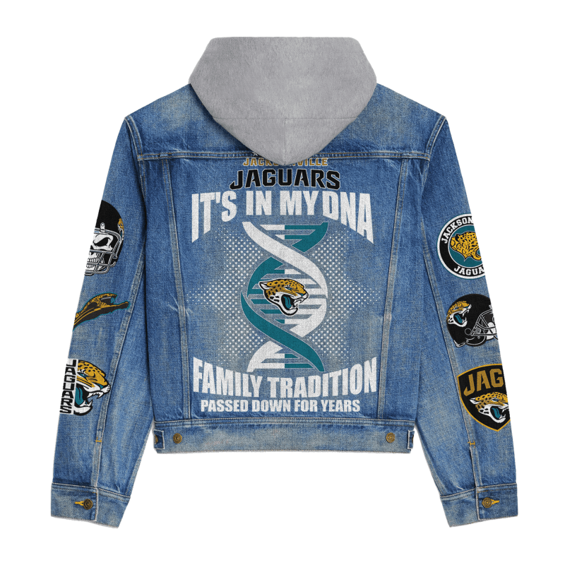 Jacksonville Jaguars Hooded Denim Jacket 3