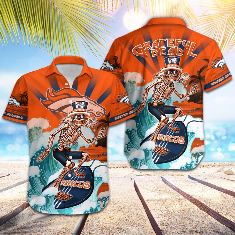Denver Broncos Button Shirt Front View