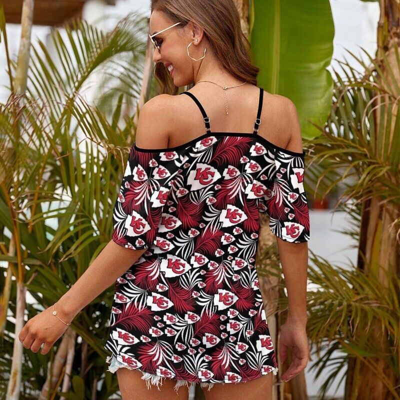 Stylish Off Shoulder Top for Football Fans