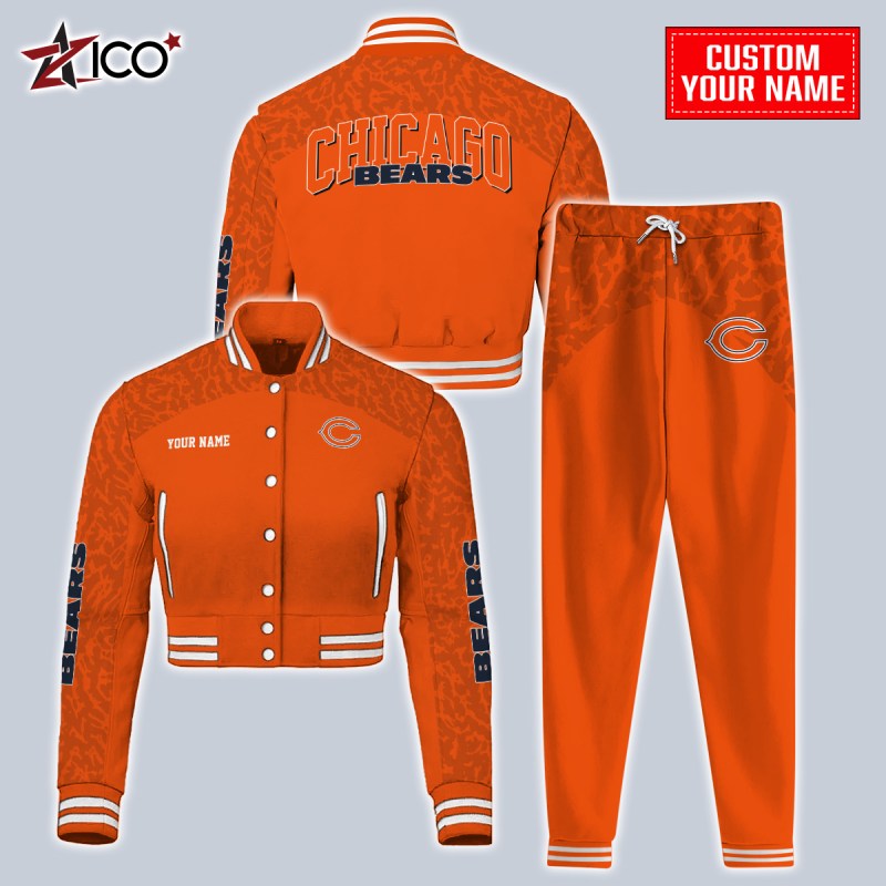 Chicago Bears Varsity Jacket and Sweatpants - Full View