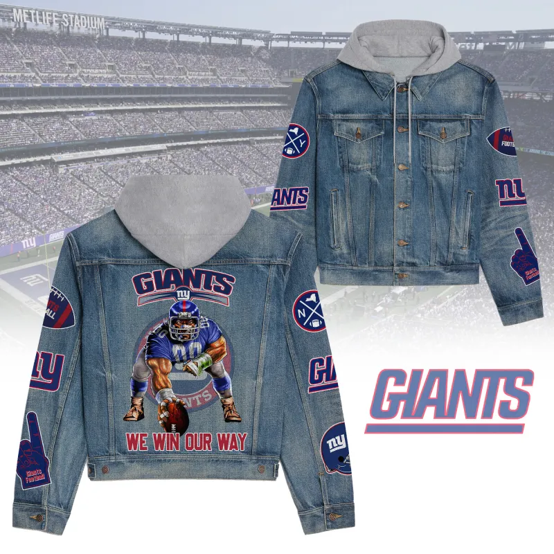 New York Giants Hooded Denim Jacket