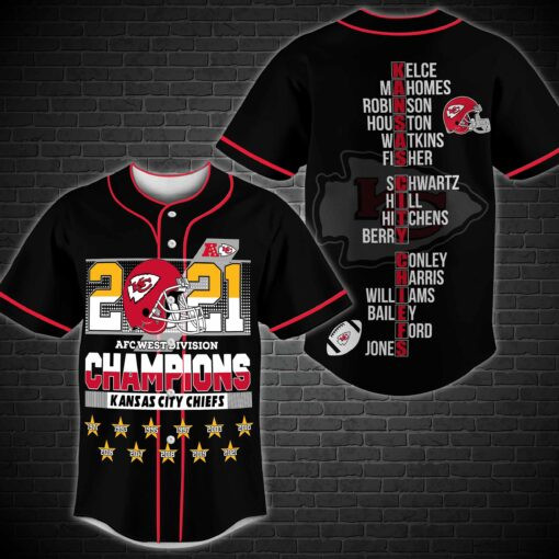 West Division Kansas City Chiefs Champions Baseball Jersey