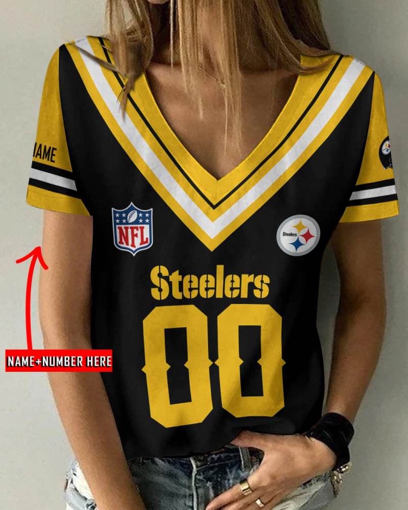 Pittsburgh Steelers V-neck T-shirt