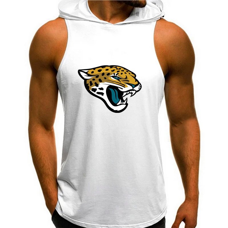 Jacksonville Jaguars Man Gym-Sport Hoodie Vest Image 4