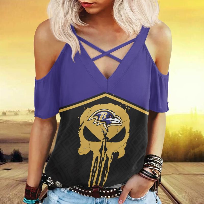 Baltimore Ravens Miss Hollow Out Blouse Shirt