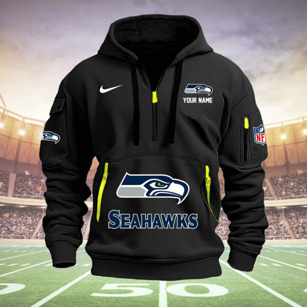 Seattle Seahawks Quarter Zip Hoodie 5