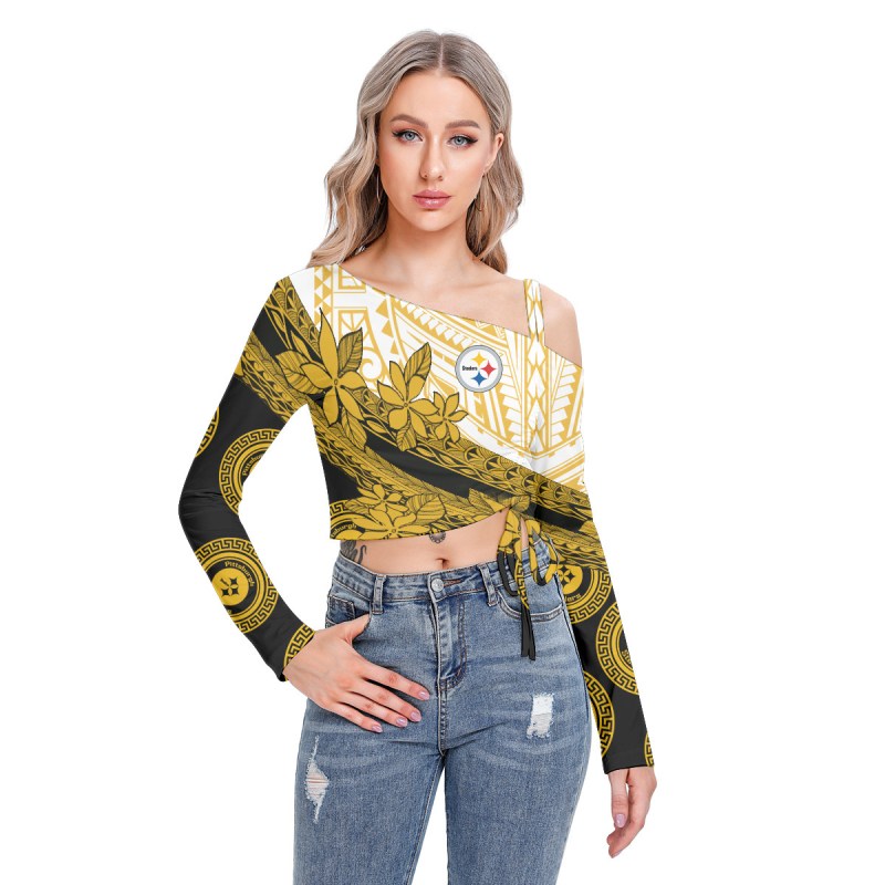 Pittsburgh Steelers Women's One-Shoulder Blouse