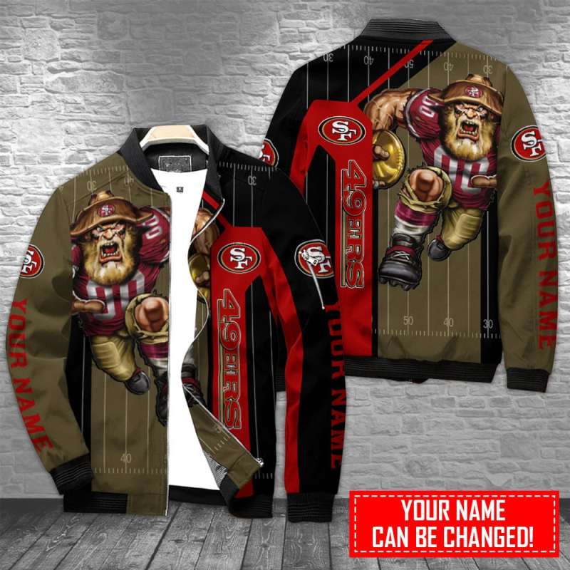 San Francisco 49ers Personalized Bomber Jacket Front View