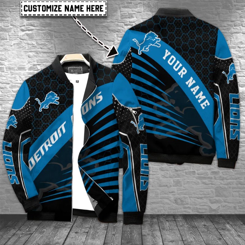 Detroit Lions Personalized Bomber Jacket - Image 1