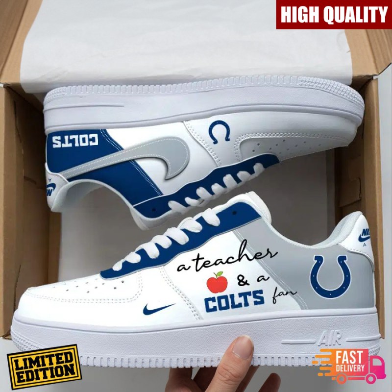 Indianapolis Colts Custom Job Nike Air Force Shoes – Looking so nice