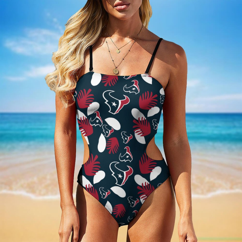 Houston Texans Women Cutout Swimsuit Back View