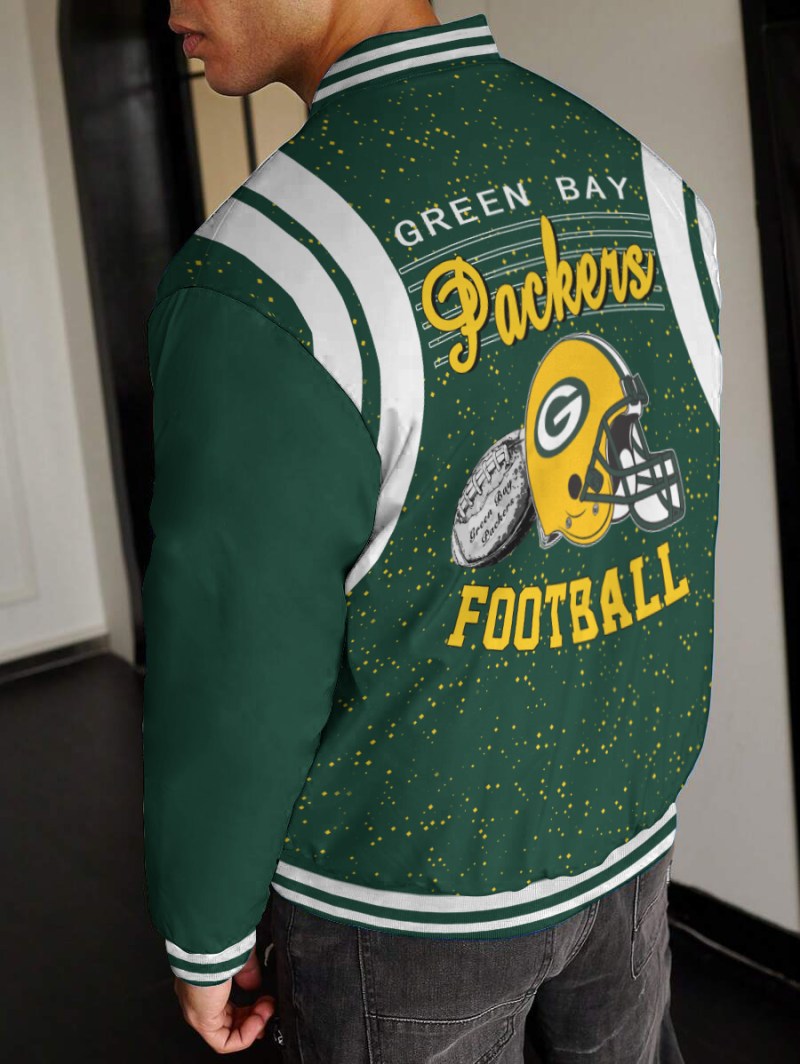 Green Bay Packers NFL Varsity Jacket Back View