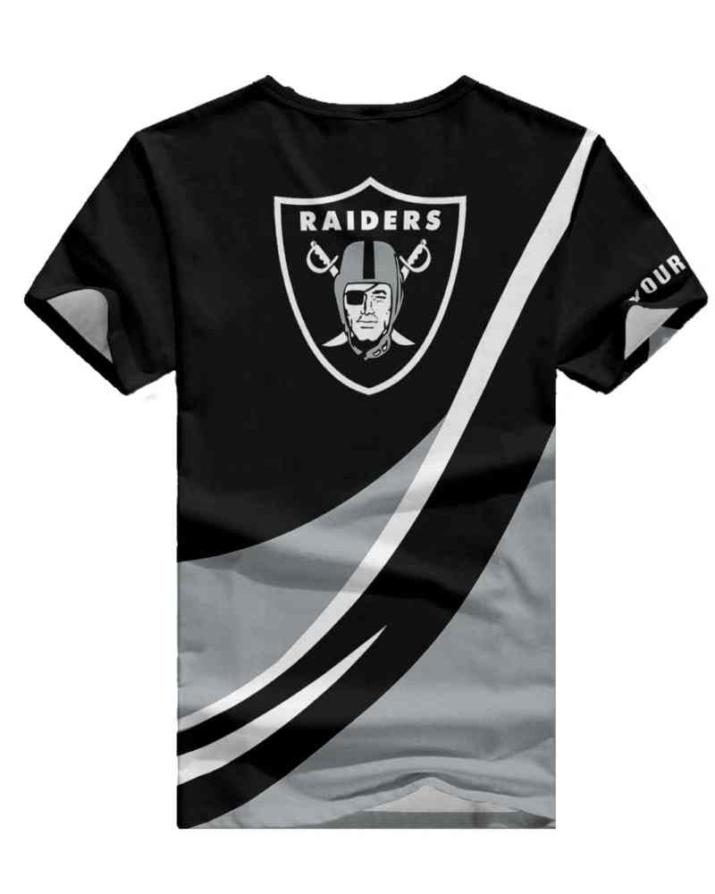 Las Vegas Raiders Personalized V-neck T-shirt Back View