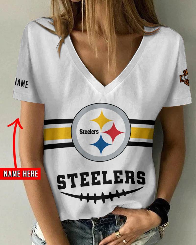 Pittsburgh Steelers V-neck T-shirt Image 1