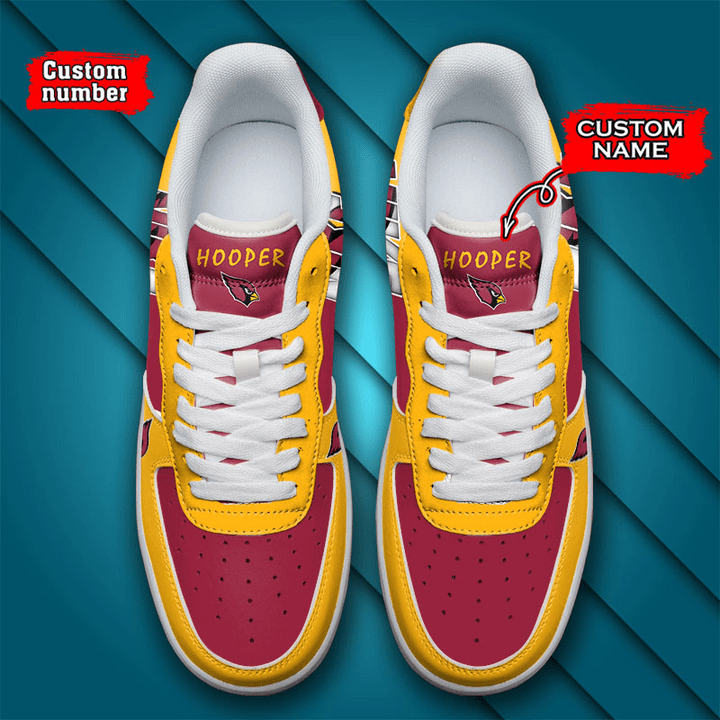 NFL Arizona Cardinals Custom Name Number Air Force 1 Sneaker Bottom View