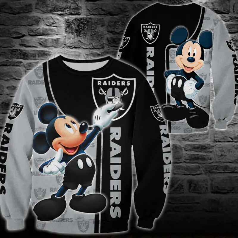 Las Vegas Raiders Mickey All Over Printed Sweater Side View