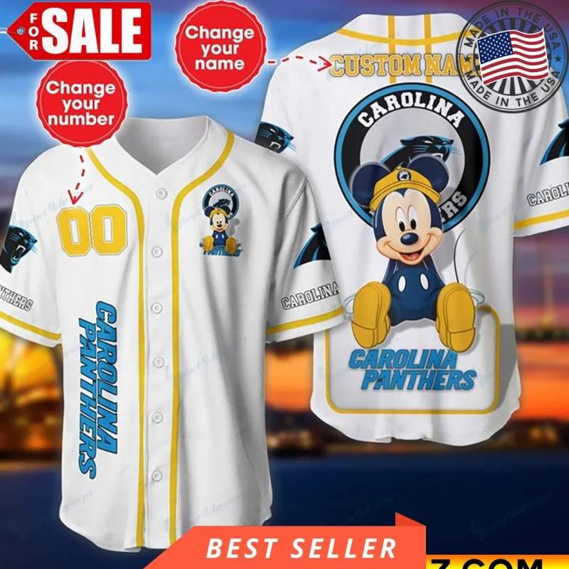 Carolina Panthers Personalized Baseball Jersey