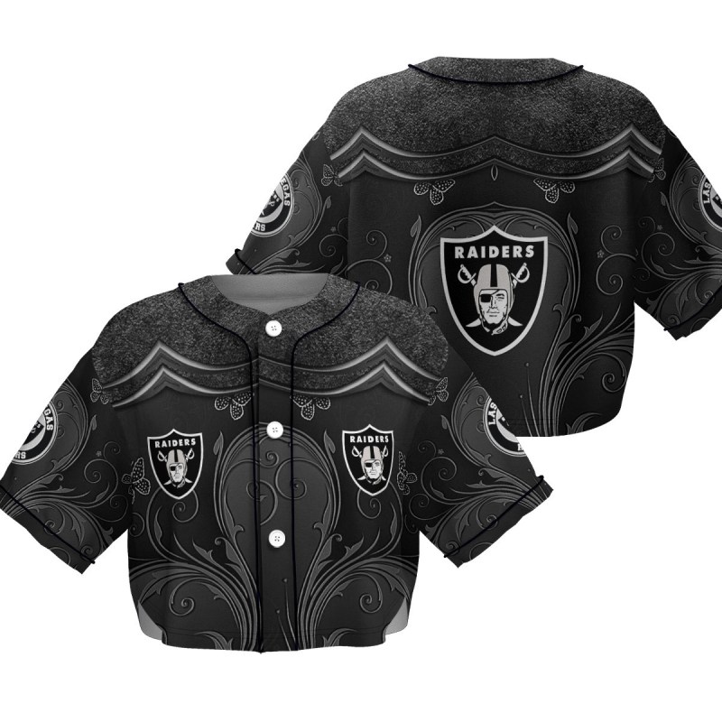 Las Vegas Raiders Crop Top Baseball Jersey