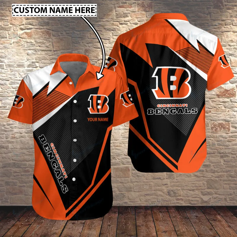 Cincinnati Bengals Personalized Button Shirt Size Chart