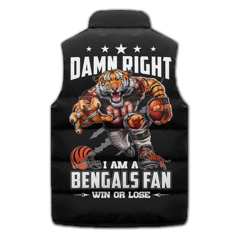 Cincinnati Bengals Puffer Jacket Back View