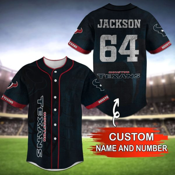 Houston Texans Personalized Baseball Jersey
