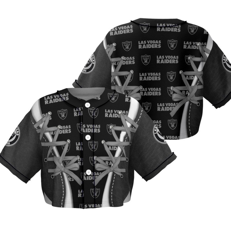 Las Vegas Raiders Crop Top Baseball Jersey Sizing Chart