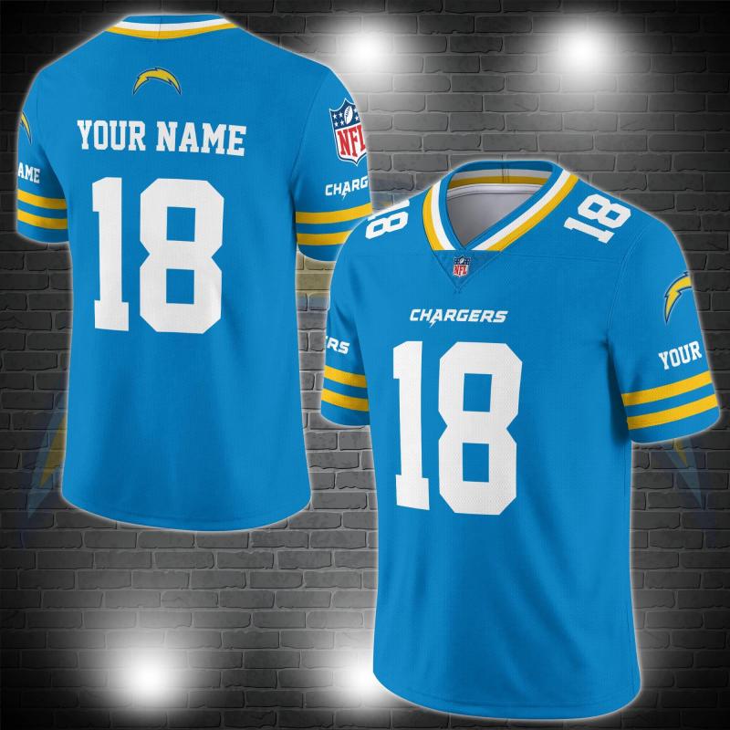 Los Angeles Chargers Personalized V-neck Football Jersey