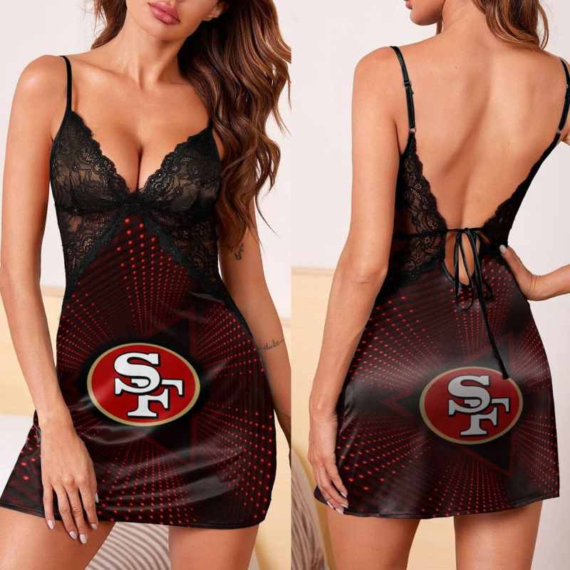 San Francisco 49ers Lace Back Slip Dress
