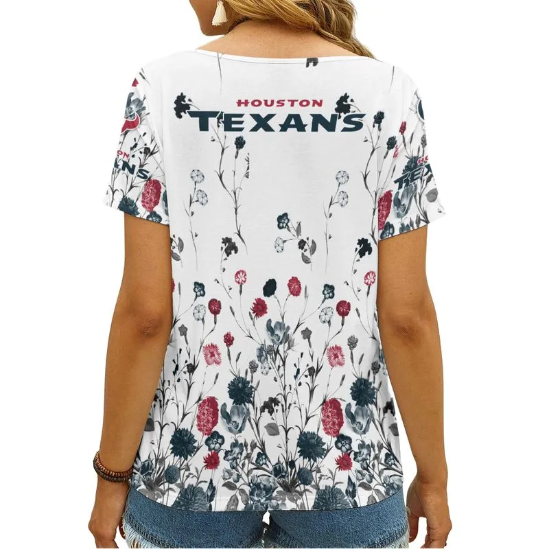 Personalized V-neck T-shirt for Houston Texans Fans