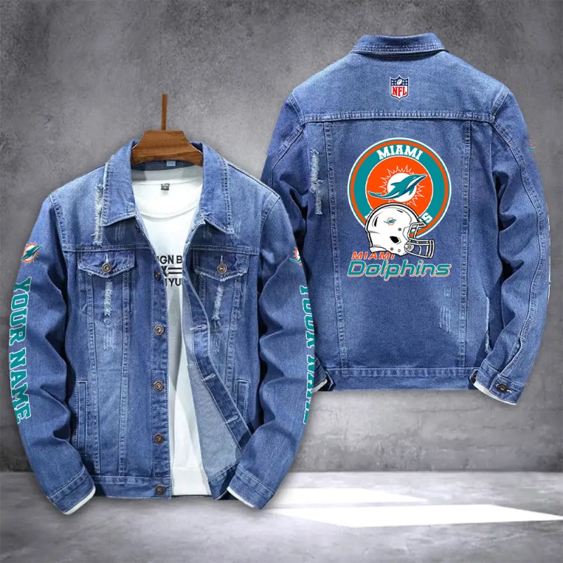 Miami Dolphins Denim Jacket Front