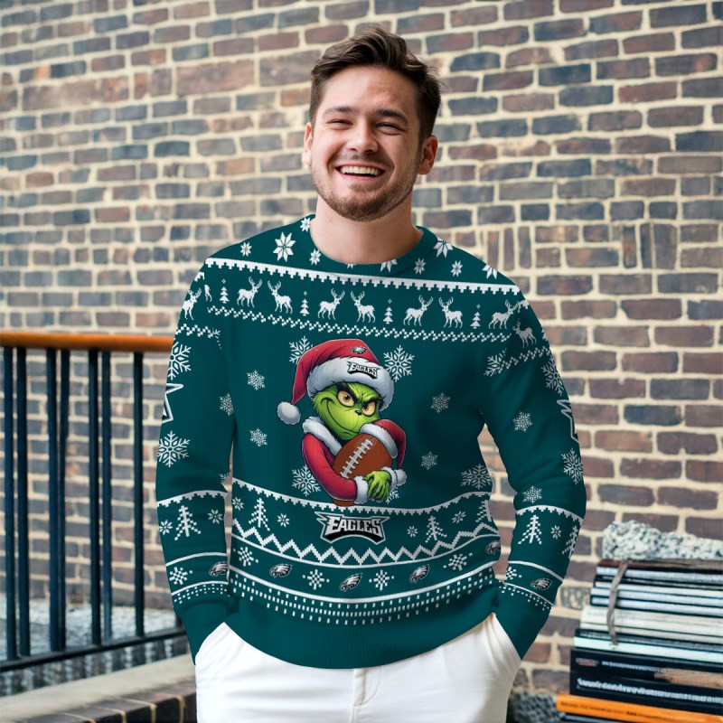Philadelphia Eagles Ugly Christmas Sweater Outdoor View 2
