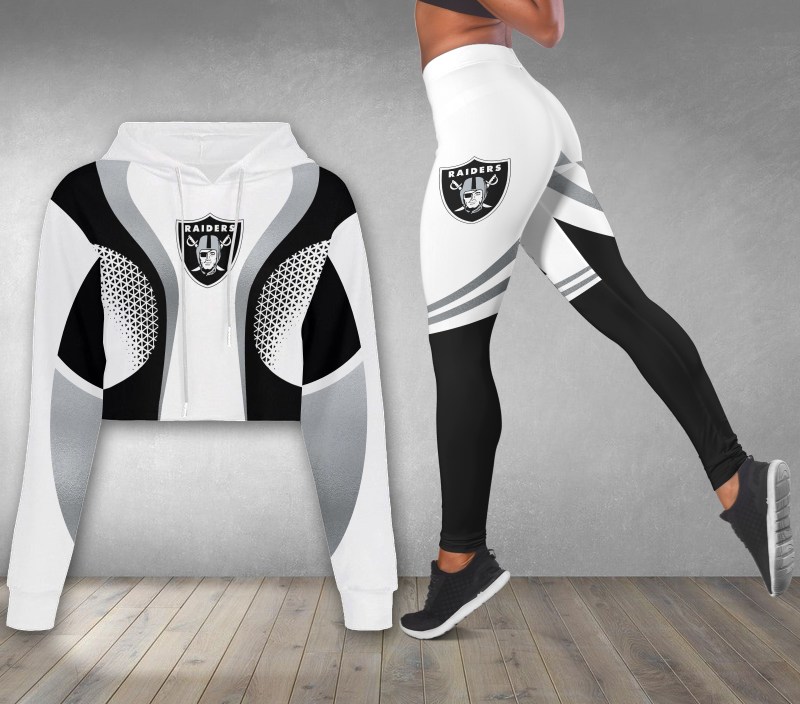 Las Vegas Raiders Croptop Hoodie and Leggings