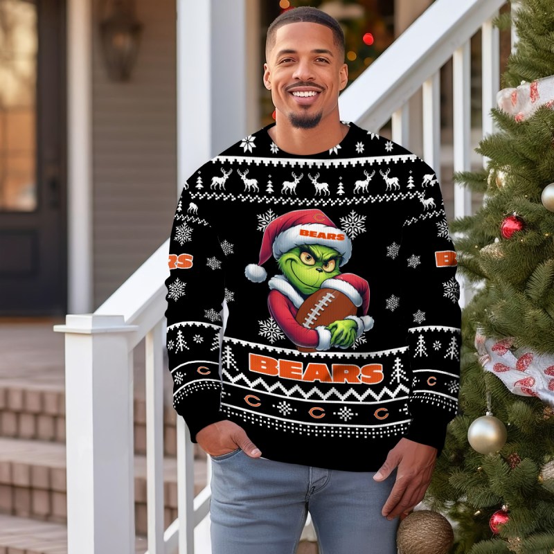 Chicago Bears Ugly Christmas Sweater Outdoor View