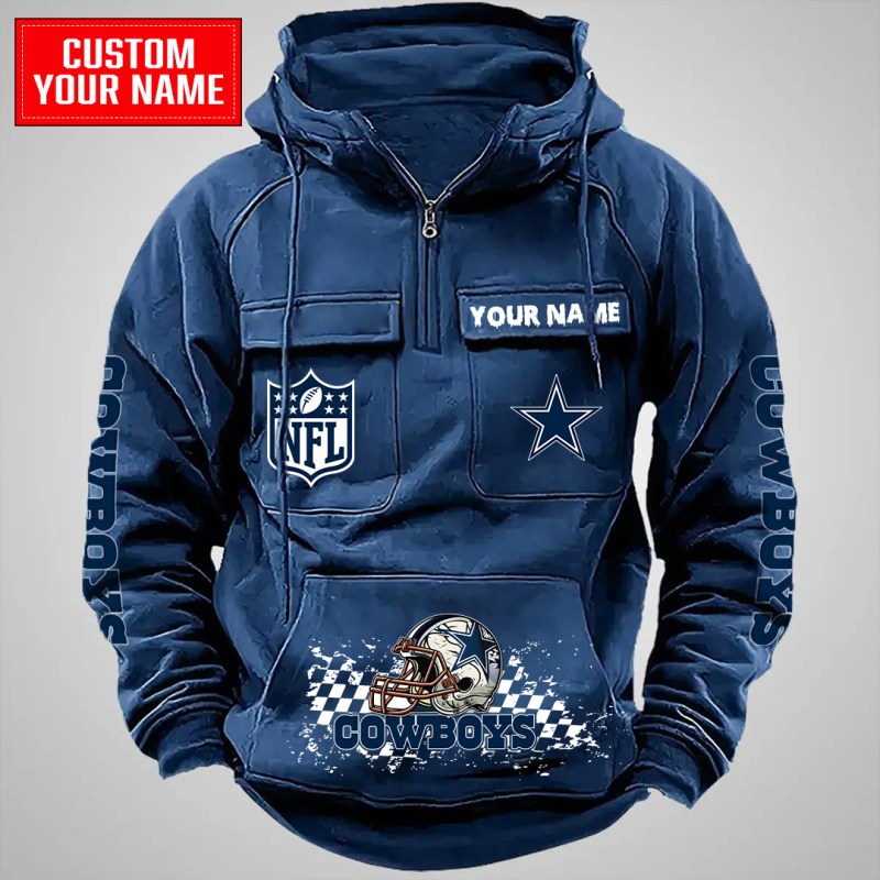 Dallas Cowboys Halloween Collection Multi-Pockets Zip Hoodie AZCAMZHD000005