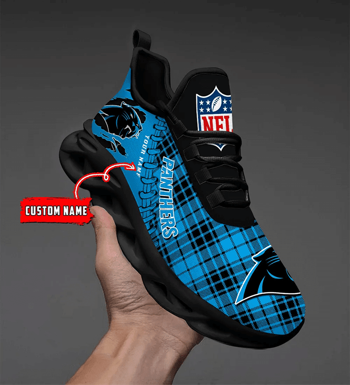 Stylish Carolina Panthers Yezy Running Sneakers