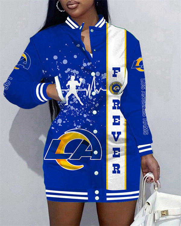 Los Angeles Rams Women's Button Down Jacket Dress