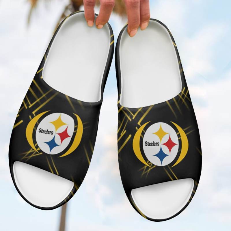 Pittsburgh Steelers Yeezy Slippers Side View