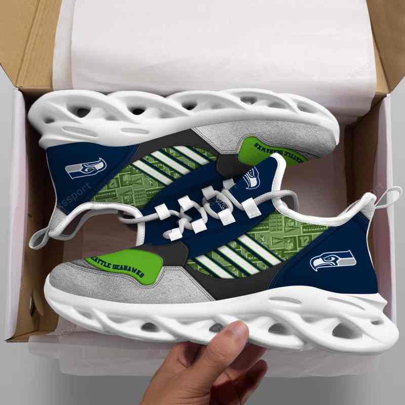 Seattle Seahawks Yezy Running Sneakers Side View