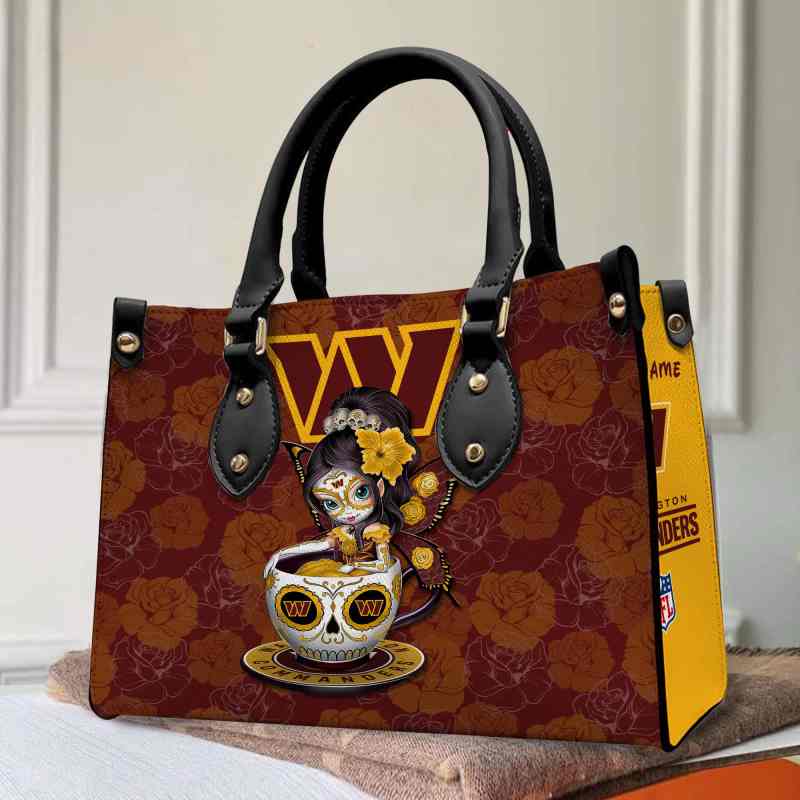Custom Washington Commanders Leather Hand Bag