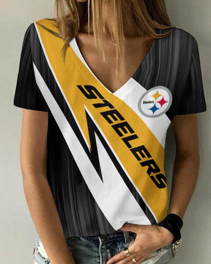 Pittsburgh Steelers V-neck Women T-shirt