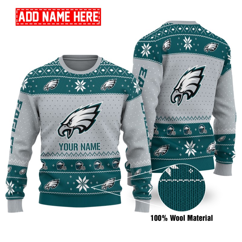 Philadelphia Eagles Personalized Woolen Sweater