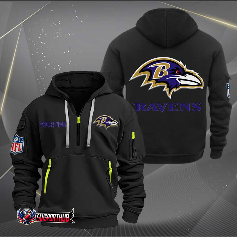 Baltimore Ravens Quarter Zip Hoodie Image 1